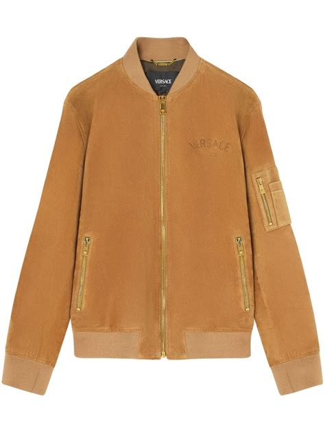 versace jas heren|versace suede bomber jacket.